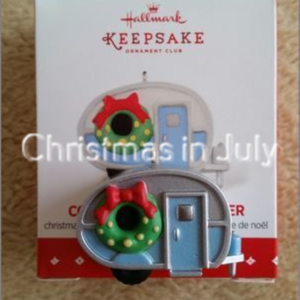 Hallmark 2015 Cozy Birdhouse Camper mini Repaint Local Club Ornament